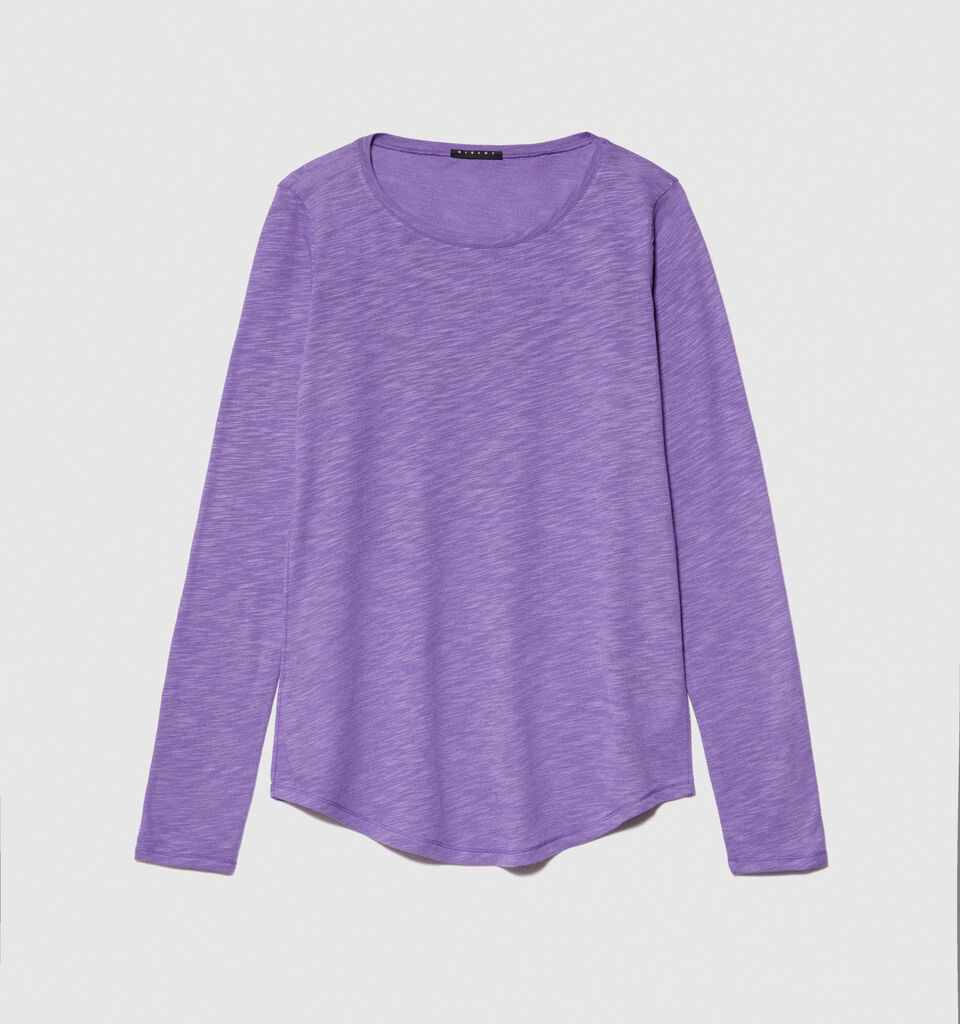 Solid color t-shirt - women's long sleeve t-shirts - Lilac | Sisley image number 6